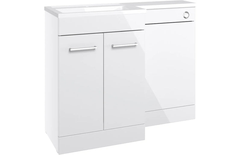 Harmony Ankara 1000mm Furniture & BTW WC Pack - White Gloss (LH)