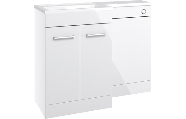 Harmony Ankara 1000mm Furniture & BTW WC Pack - White Gloss (RH)