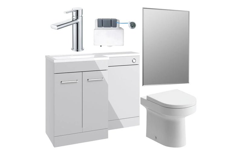 Harmony Ankara 1000mm Furniture & BTW WC Pack - Grey Gloss (LH)