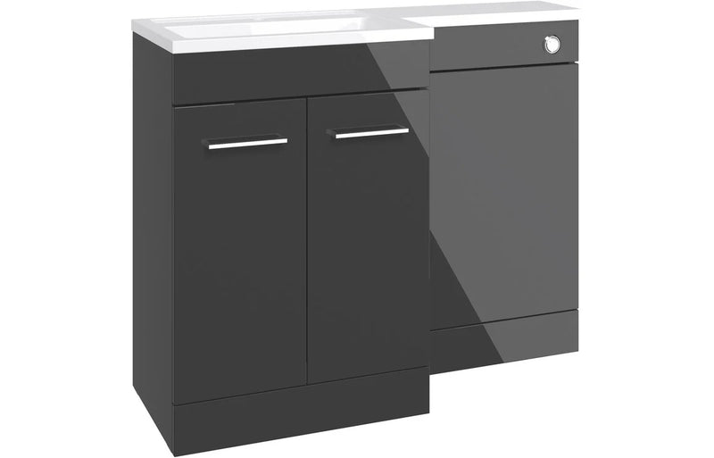 Harmony Ankara 1000mm Furniture & BTW WC Pack - Anthracite Gloss (LH)