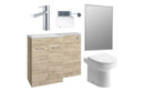 Harmony Ankara 1000mm Furniture & BTW WC Pack - Oak (LH)