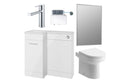 Harmony Ankara 900mm Furniture & BTW WC Pack - White Gloss (LH)