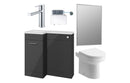 Harmony Ankara 900mm Furniture & BTW WC Pack - Anthracite Gloss (LH)