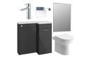 Harmony Ankara 900mm Furniture & BTW WC Pack - Anthracite Gloss (RH)