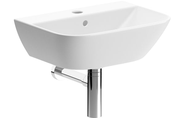 Charm 450x320mm 1TH Cloakroom Basin and Chrome Bottle Trap