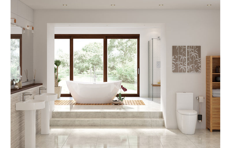 Zest Rimless Close Coupled Fully Shrouded Comfort Height WC and Soft Close Seat