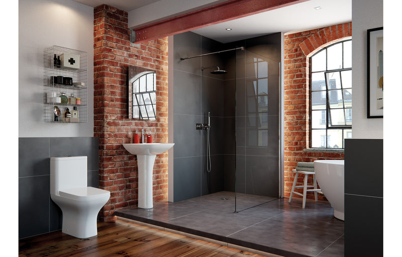 Charm Short Projection Close Coupled Open Back WC and Slim Soft Close Seat