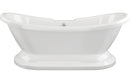 Northam Free Standing 1760x700x720mm 2TH Bath with Base - White