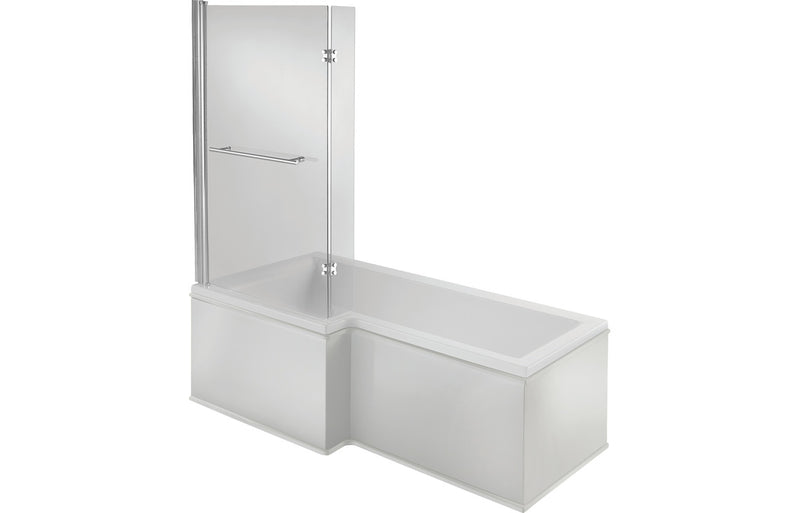 Medford L Shape 1700x850x560mm 0TH Shower Bath Pack - Left Hand