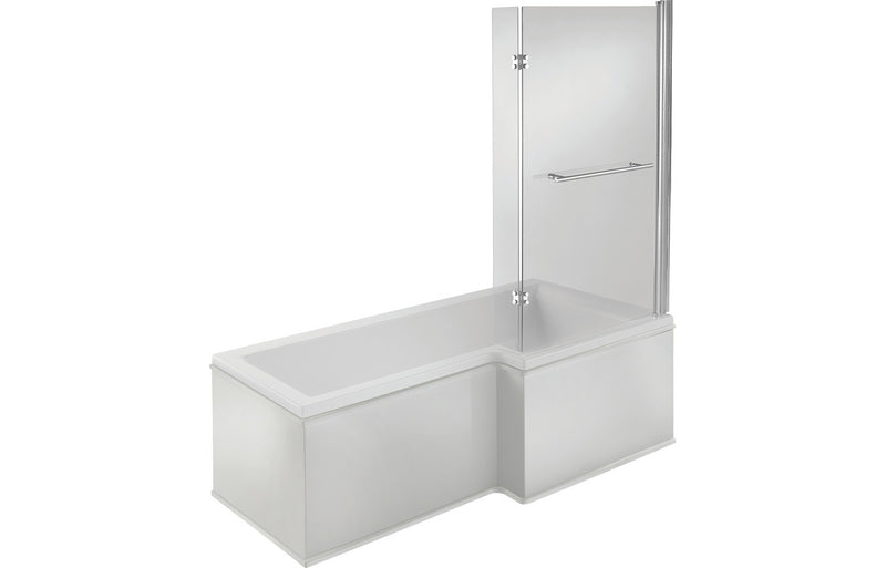 Medford L Shape Supercast 1700x850x560mm 0TH Shower Bath Pack - Right Hand