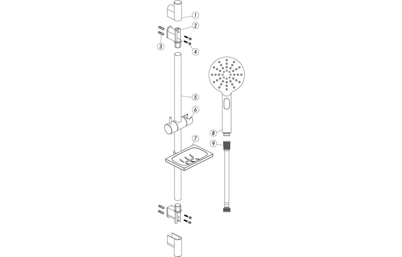 Coral Round Push Button Shower Riser Kit