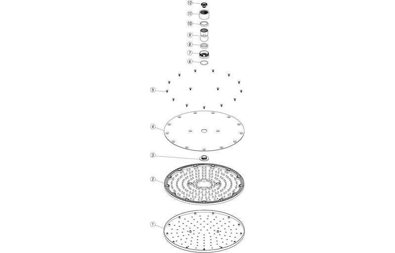 Cosmo Round Showerhead - Chrome
