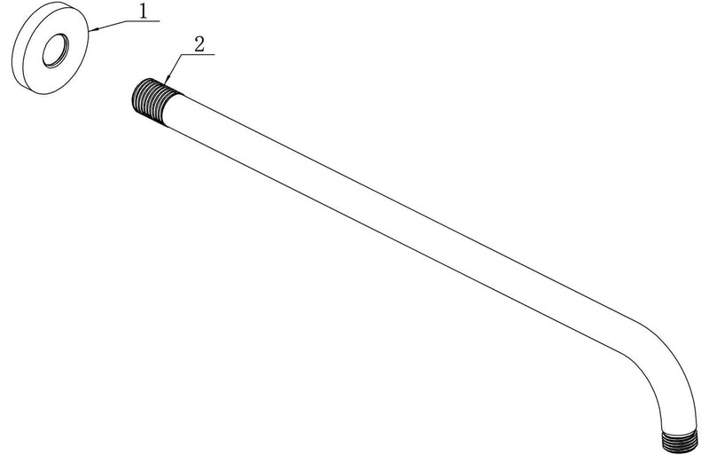 Gosford Round Wall Mounted Shower Arm - Chrome
