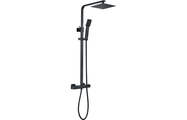 Artimis Square Thermostatic Bar Mixer with Riser Kit - - Matt Black