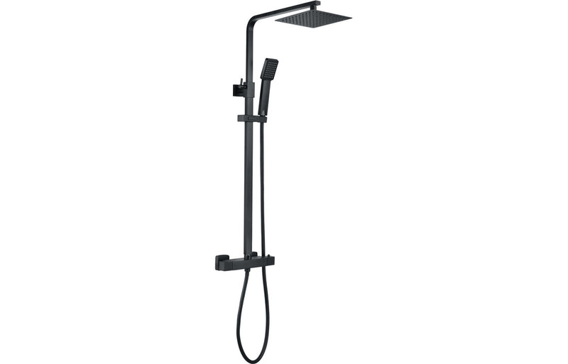 Artimis Square Thermostatic Bar Mixer with Riser Kit - - Matt Black
