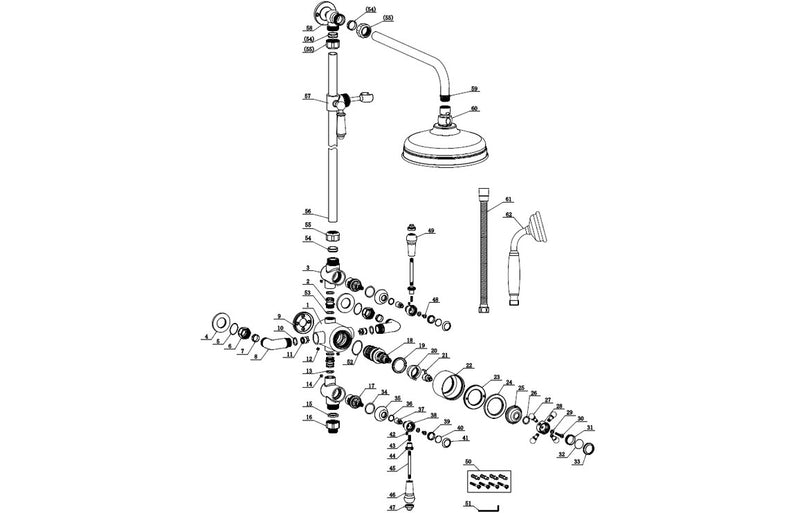 Nova Thermostatic Shower Kit - Brushed Brass