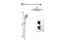Milano Square Concealed Valve Head and Arm Shower Pack - Chrome
