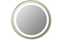 River 600mm Round Front-Lit LED Mirror - Brushed Brass