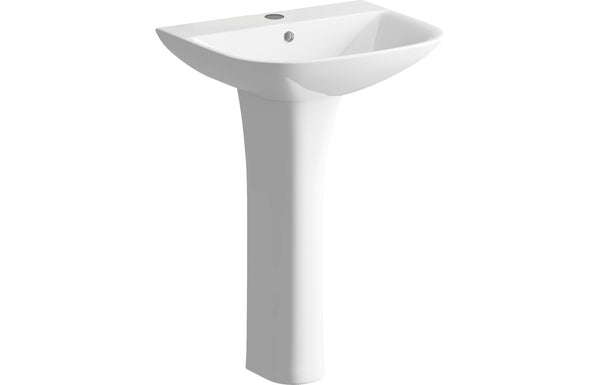 Charm 560x450mm 1TH Basin and Full Pedestal (Boxed)