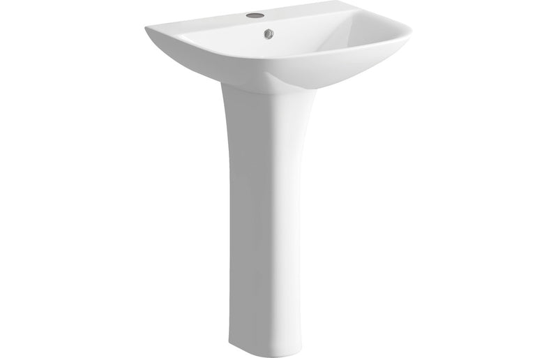 Charm 560x450mm 1TH Basin and Full Pedestal (Boxed)