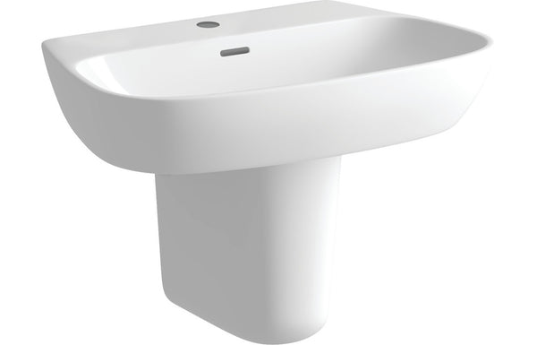 Cromwell 600x400mm 1TH Basin and Semi Pedestal