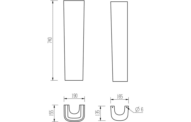 Cromwell 600x400mm 1TH Basin and Full Pedestal