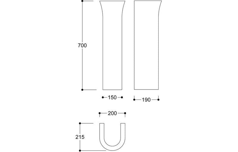 Charm 560x450mm 1TH Basin and Full Pedestal (Boxed)