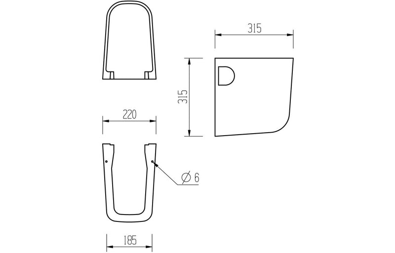Martell 600x400mm 1TH Basin and Semi Pedestal