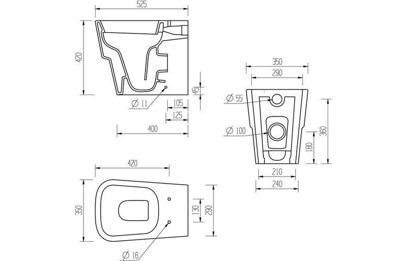 Martell Back To Wall WC and Soft Close Seat