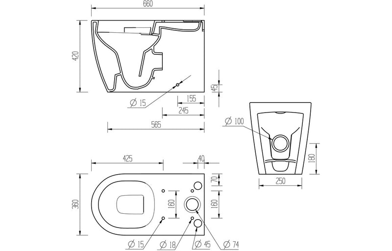 Zest Rimless Close Coupled Fully Shrouded WC and Soft Close Seat