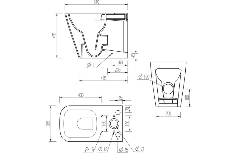Cromwell Rimless Close Coupled Fully Shrouded Comfort Height WC and Soft Close Seat