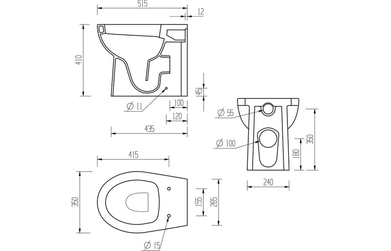 Galactic Back To Wall WC and Soft Close Seat