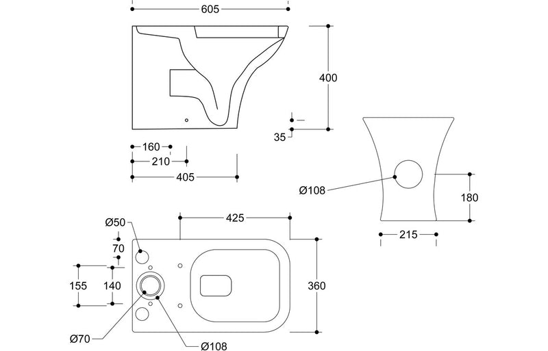 Charm Short Projection Close Coupled Fully Shrouded WC and Wrapover Soft Close Seat