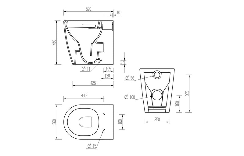 Zest Rimless Back To Wall Comfort Height WC and Soft Close Seat
