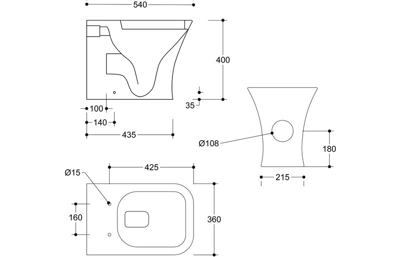 Charm Back To Wall WC and Wrapover Soft Close Seat