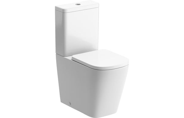 Cromwell Rimless Close Coupled Fully Shrouded Short Projection WC and Soft Close Seat