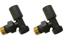 Maree Patterned Angled Radiator Valve - Anthracite