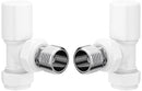 Ceri Patterned Angled Radiator Valve - White
