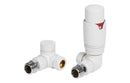 Marlais Round Thermostatic Corner Radiator Valve - White