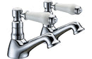 Jubilee Bath Pillar Taps - Chrome