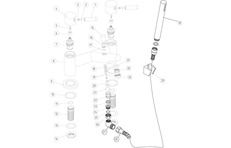 Mode Bath/Shower Mixer and Bracket - Chrome