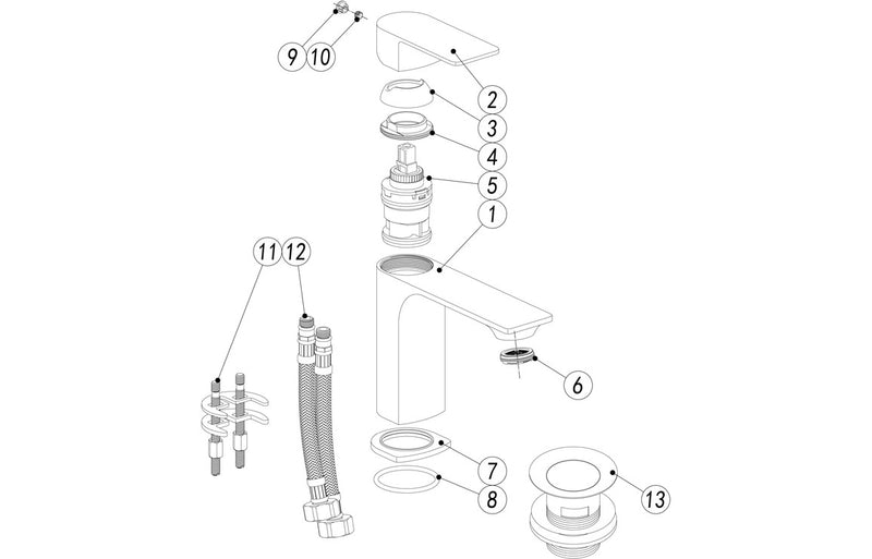 Kolton Basin Mixer and Waste - Chrome