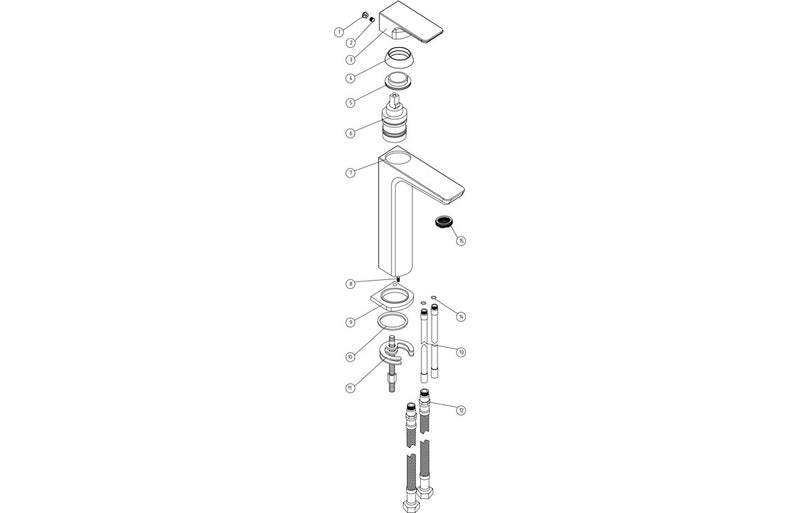 Stark Tall Basin Mixer - Brushed Brass
