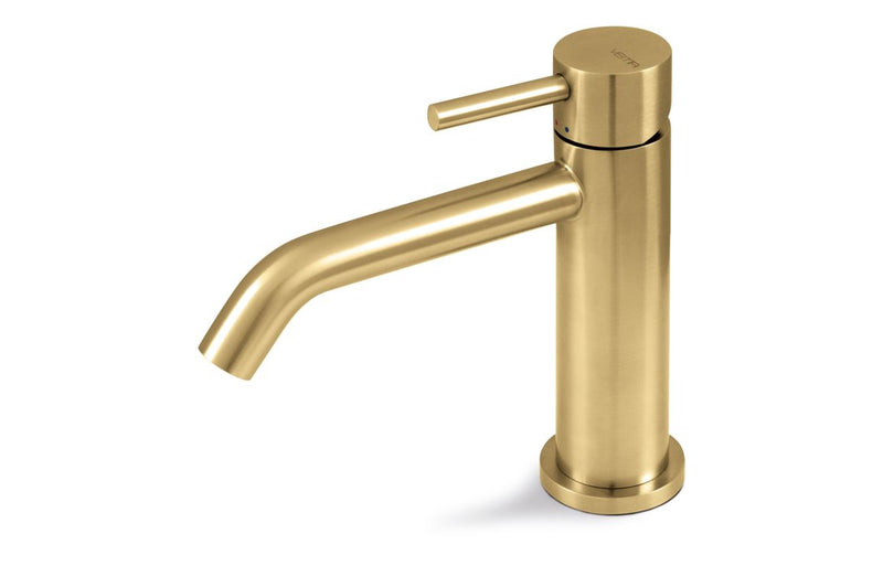 Vema Tiber Basin Mixer - Brushed Brass