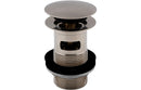 Vema Slotted Push Button Waste - Stainless Steel