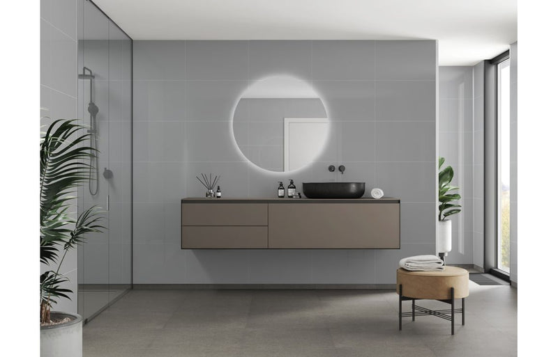 Fibo Contemporary - Medium Grey (Tile Effect) - Single