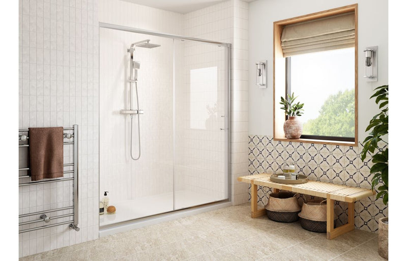 Fibo Marble - White Marble (Plain Marble) Enclosure & Shower Pack