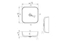 Valens 400mm Ceramic Square Washbowl and Waste - Matt White