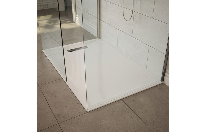 Zarzar 25mm Linear 1000mm x 800mm Rectangular Shower Tray and Waste