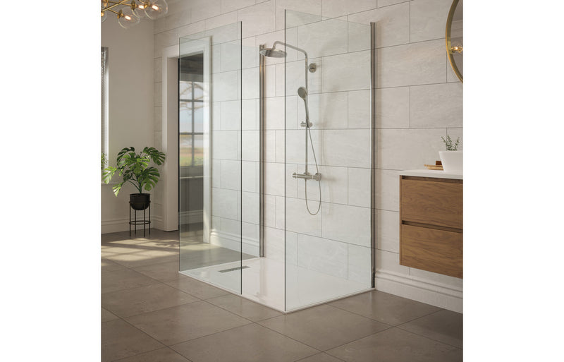 Zarzar 25mm Linear 1000mm x 800mm Rectangular Shower Tray and Waste